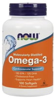 NOW Foods Omega-3 Molecularly Distilled Softgels 100 caps