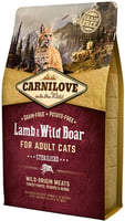Сухой корм для взрослых стерилизованных кошек Carnilove Lamb & Wild Boar Sterilised 2 кг (8595602512317)