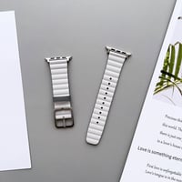 Double Genuine Leather Watch Band Grey/White (BLAP181275) for Apple Watch 38/40/41mm