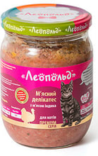 Влажный корм для кошек Леопольд Мясные деликатесы с индейкой 500 г х 6 шт. (4820185490160-6)