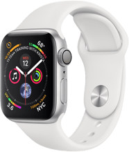 Apple Watch Series 4 40mm GPS Silver Aluminum Case with White Sport Band (MU642)