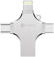 COTEetCI 128GB 4-in-1 Zinc Alloy iUSB Silver (CS5129-128G)