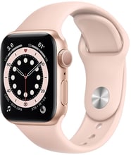 Apple Watch Series 6 40mm GPS Gold Aluminum Case with Pink Sand Sport Band (MG123)