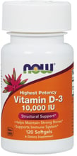 Now Foods Vitamin D-3 10,000 IU Softgels 120 caps