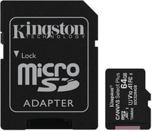 Kingston 64GB microSDXC UHS-I U1 V10 A1 Canvas Select Plus + adapter (SDCS2/64GB)
