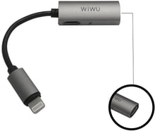 WIWU Adapter LTO2 Lightning to 2xLightning 0.13m Gray (6957815505814)