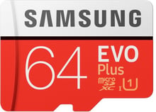 Samsung 64GB microSDXC Class 10 UHS-I U1 Evo Plus + adapter (MB-MC64HA/RU)