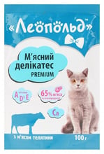 Влажный корм для кошек Леопольд Premium Мясные деликатесы с телятиной 100 г х 24 шт. (4820185491488-24)