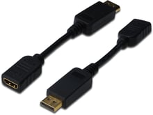 Digitus Adapter ASSMANN DisplayPort to HDMI AM/AF 15cm Black (AK-340408-001-S)