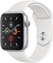 Apple Watch Series 5 44mm GPS Silver Aluminum Case with White Sport Band (MWVD2)