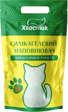 Наполнитель для кошачьего туалета Хвостик силикагель мелкий с зелеными гранулами 10 л (4820224500959)