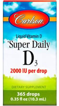Carlson Labs Super Daily D3 2,000 IU 0.35 fl oz (10.3 ml) Витамин D3
