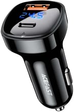 Acefast Car Charger USB+USB-C B4 66W Black