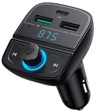 FM-трансмітер UGREEN CD229 Bluetooth Car Charger (5.0+PD+QC3.0+USB Flash Drive+TF) Black