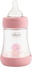 Бутылочка для кормления пластиковая Chicco PERFECT 5 с силиконовой соской 0м+ 150 мл Розовая (20211.10.40)