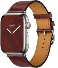 Apple Watch Series 7 Hermes 41mm GPS+LTE Silver Stainless Steel Case with Circuit H Single Tour Rouge H/Noir