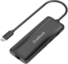 Adonit Adapter USB-C to USB-C+HDMI+RJ45+2xUSB3.0+SD Black (3183-17-07-A)