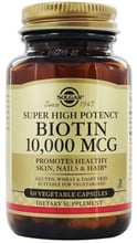 Solgar Biotin Super High Potency Солгар Біотин 10000 mcg 60 капсул