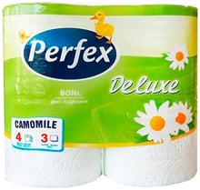 Perfex Deluxe Туалетная бумага Ромашка трехслойная 4 шт.