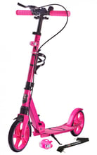 Самокат Maraton RIDER (Розовый) +  фонарик, подстаканник и звонок