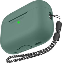 Чехол для наушников AhaStyle Silicone Case with strap Midnight Green (X003E46FGX) for Apple AirPods Pro 2