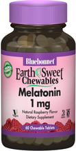 Bluebonnet Nutrition Melatonin, 1 mg, Natural Raspberry Flavor, 60 Chewable Tablets (BLB0990)
