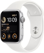 Apple Watch SE 2 44mm GPS Silver Aluminum Case with White Sport Band (MNK23)