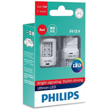 LED лампа Philips Ultinon T20(W21W) 12V Red 11065ULRX2 (2 шт.)