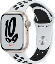 Apple Watch Series 7 Nike 41mm GPS Starlight Aluminum Case with Pure Platinum / Black Nike Sport Band (MKN33) UA