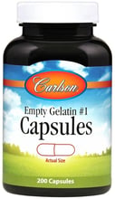 Carlson Labs Empty Gelatin #1 Capsules, 200 Capsules (CAR-09418)