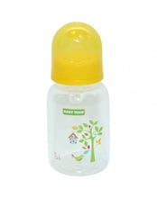 Бутылочка с силиконовой соской Baby Team 125 мл 0+ (1400 желтый)