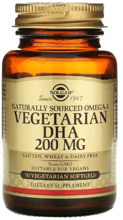 Solgar Natural Omega-3 Vegetarian DHA 200 mg Солгар Омега 3 50 веганских капсул