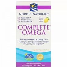 Nordic Naturals Complete Omega Lemon 1000 mg Омега 3-6-9 со вкусом лимона 60 гелевых капсул