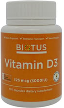 Biotus Vitamin D3, 5000 ME, 120 Capsules (BIO-530098)