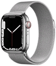Apple Watch Series 7 41mm GPS+LTE Silver Stainless Steel Case with Silver Milanese Loop (MKHF3)