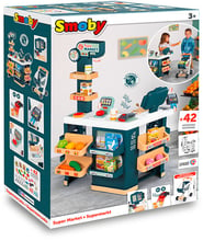 Интерактивный супермаркет Smoby с тележкой со звуковыми и световыми эффектами 42 аксессуара (350239)