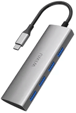WIWU Adapter Alpha 440 USB-C to 4xUSB Space Grey