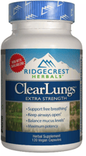 RidgeCrest Herbals, ClearLungs, Extra Strength, 120 Vegan Capsules (RCH156)