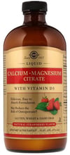 Solgar Calcium Magnesium Citrate with Vitamin D3 Liquid Natural Strawberry Flavor , Солгар Кальций магний D3, вкус клубники (473 ml)