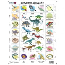 Пазл рамка-вкладыш LARSEN Удивительные динозавры, серия МАКСИ HL9-UA