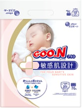 Подгузники Goo.N Plus для новорожденных до 5 кг (размер NB, на липучках, унисекс, 76 шт.)
