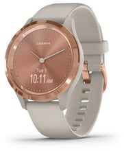 Garmin Vivomove 3s Rose Gold Stainless Steel Bezel w. Light Sand and Silicone B. (010-02238-02)