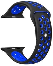 Becover Sport Band Vents Style 20mm Black/Blue for Samsung Galaxy Watch 5/ Watch 4 40/44mm/Watch 4 Classic 42mm/Watch Active/Active 2 40/44mm/Watch 3 41mm/Gear S2/Classic/Gear Sport (705692)