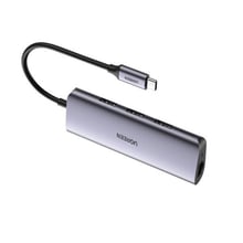 Ugreen Adapter USB-C to 3хUSB 3.0+RJ45 Gray (60718)