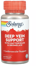 Solaray Deep Vein Support Поддержка глубоких вен 60 вегетарианских капсул