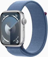 Apple Watch Series 9 45mm GPS Silver Aluminum Case with Winter Blue Sport Loop (MR9F3)