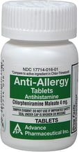 Puritan's Pride Anti-Allergy Antihistamine Chlorpheniramine Maleate 4 mg, 200 tabs