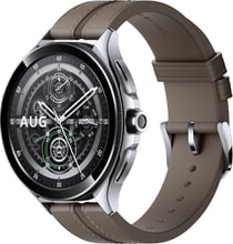 Xiaomi Watch 2 Pro Silver Case with Brown Leather Strap