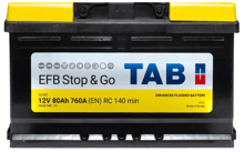 Автомобильный аккумулятор T TAB 80 Ah/12V TAB EFB (0) Euro