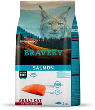 Сухой корм Bravery Salmon Adult Cat Sterilized для стерилизованных котов с лососем 2 кг (7708 BR SALM STER_2KG)